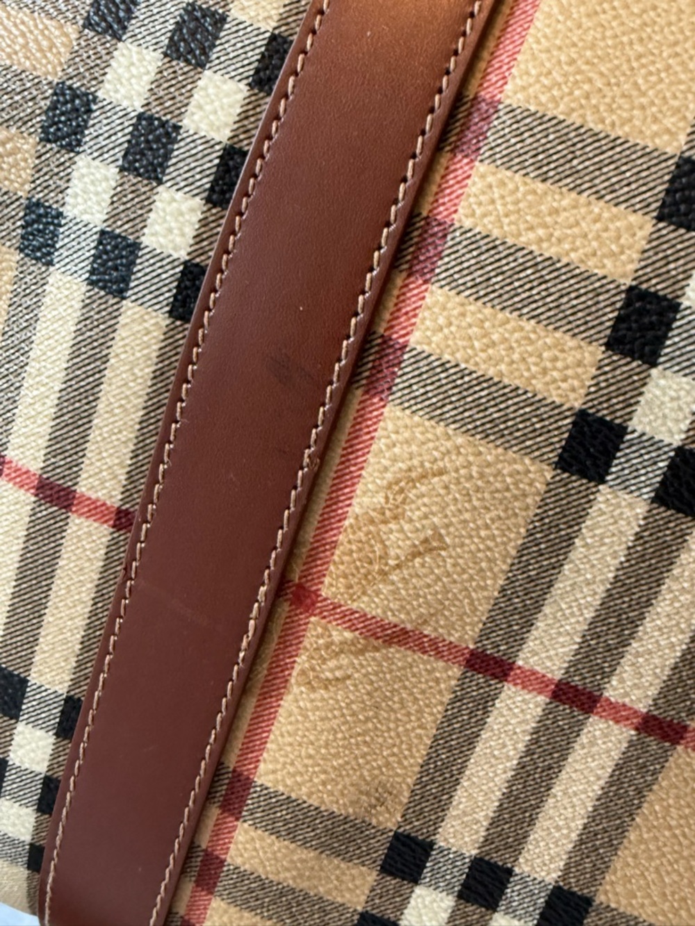 BURBERRY Haymarket Check Holdall Duffle Bag. Lightly used. PVC Coated Canvas - Picture 8 of 16
